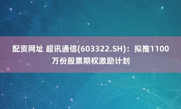 配资网址 超讯通信(603322.SH)：拟推1100万份股票期权激励计划